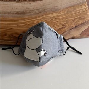 Gray Moomin Character Adult Sized Fabric Reusable Washable Face Mask